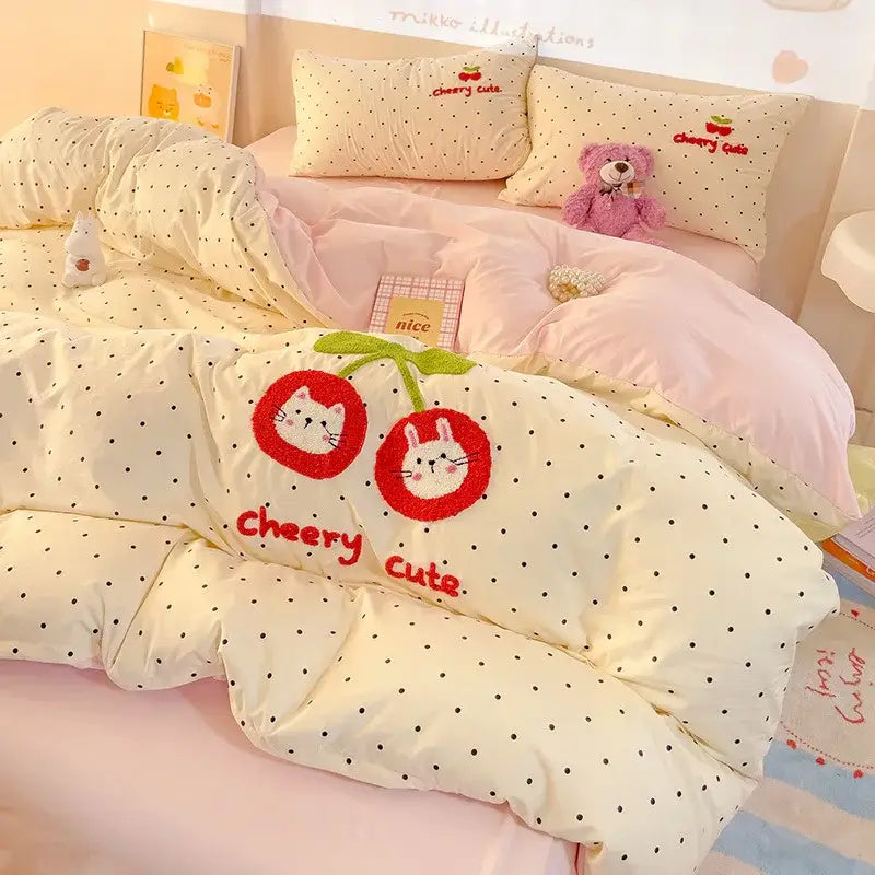 Pink Cartoon Cotton Bedding