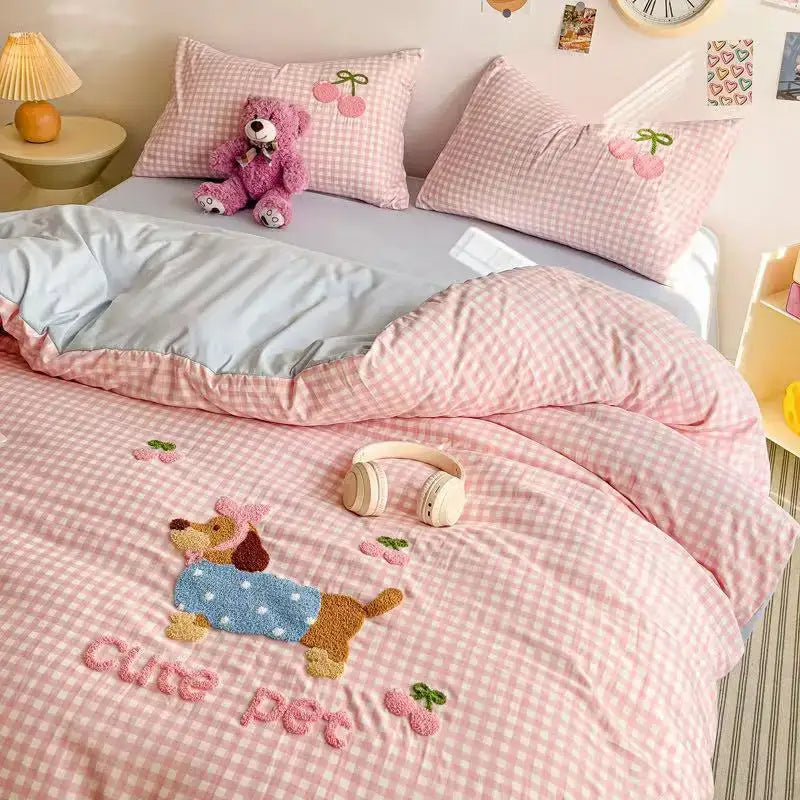 Pink Cartoon Cotton Bedding