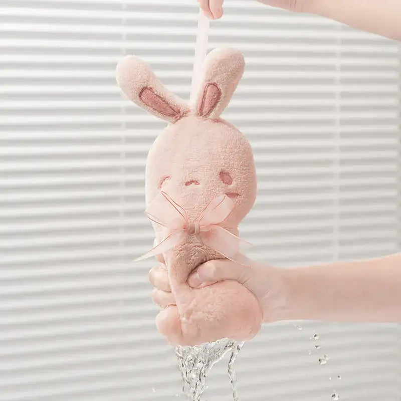 Pink Plush Rabbit Towel