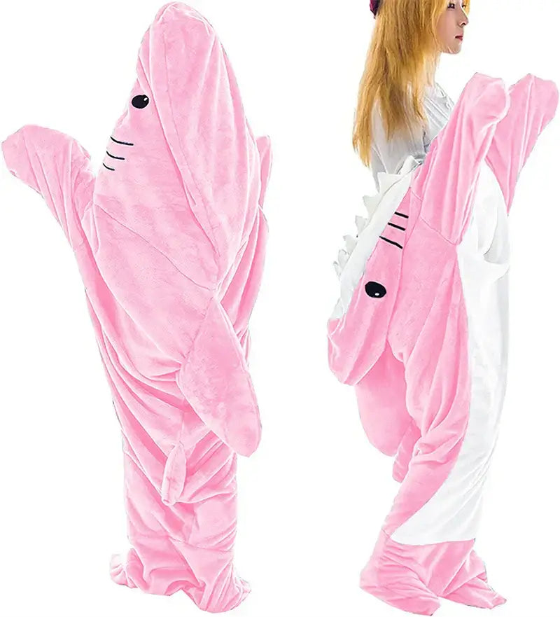 Pink Plush Shark Blanket