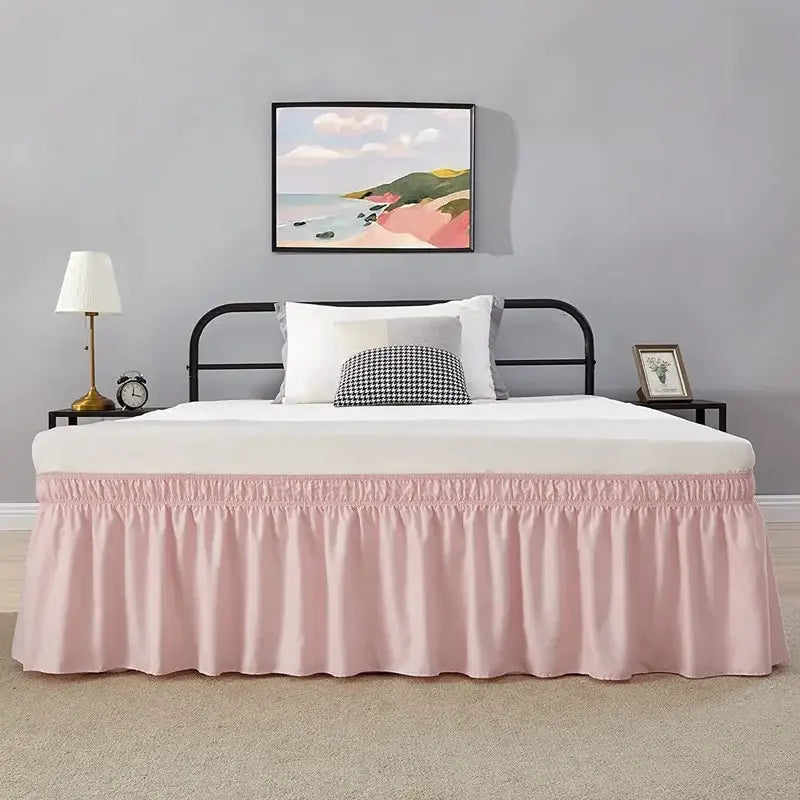 Pink Ruffled Bed Skirt