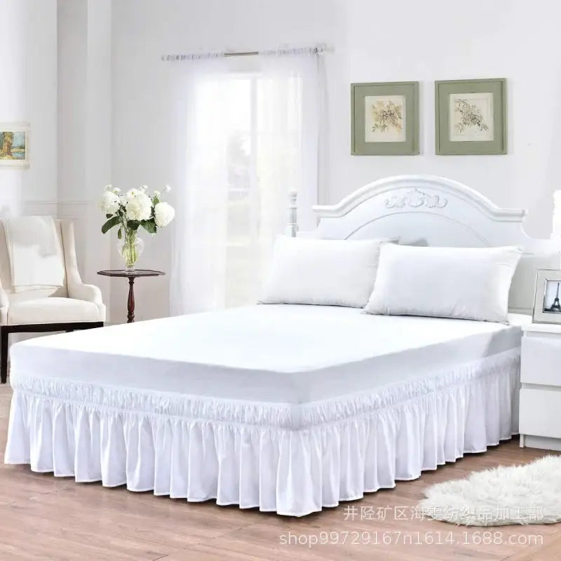 Pink Ruffled Bed Skirt