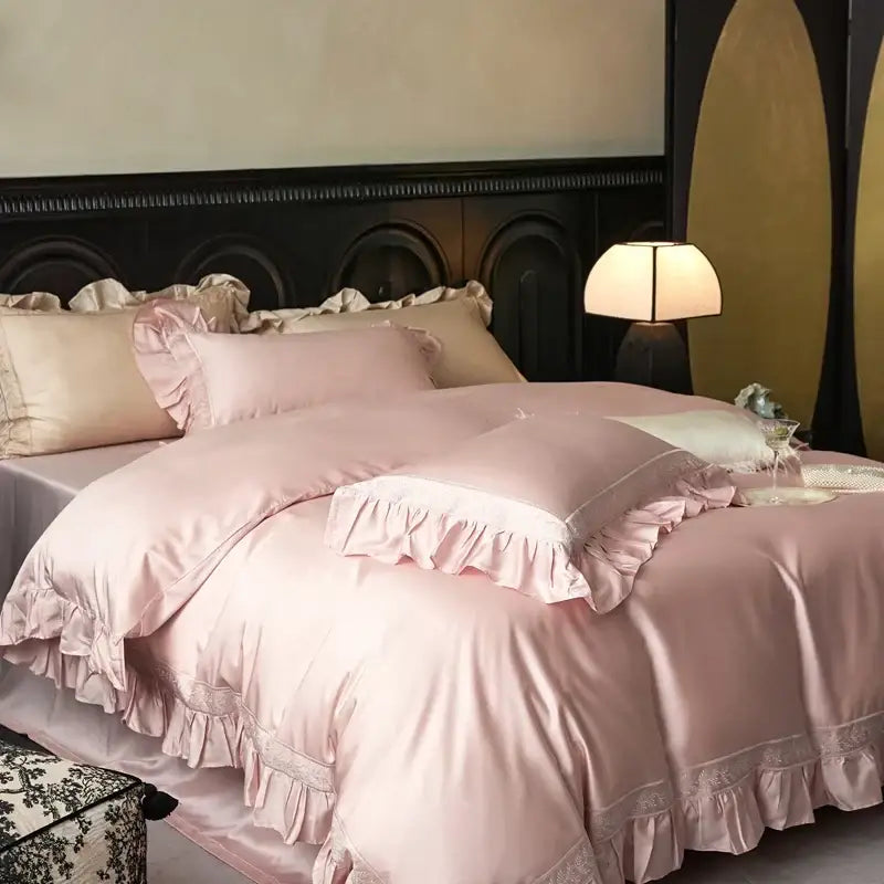 Pink Satin Embroidery Set