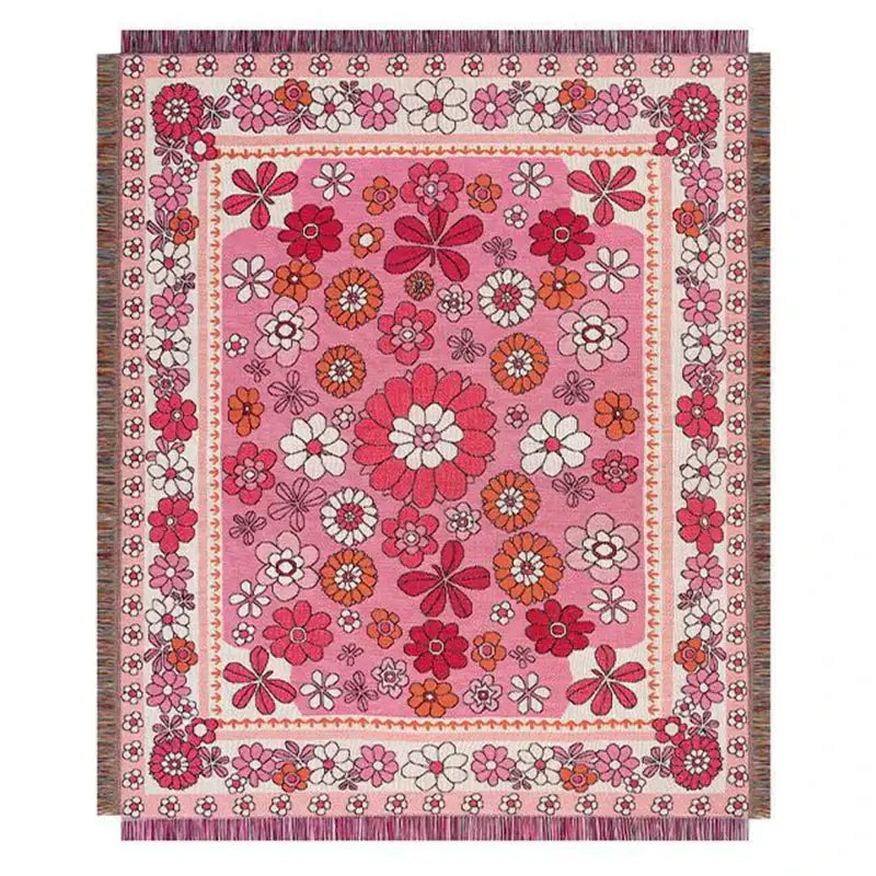 Pink Strawberry Knitted Blanket