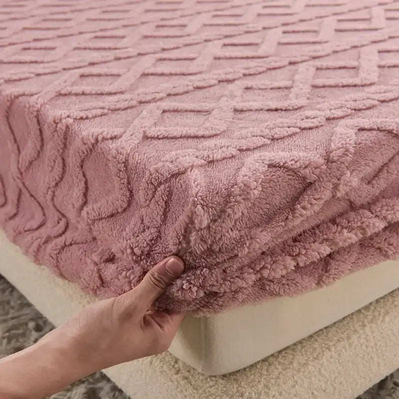 Pink Fleece Queen Bed Sheet