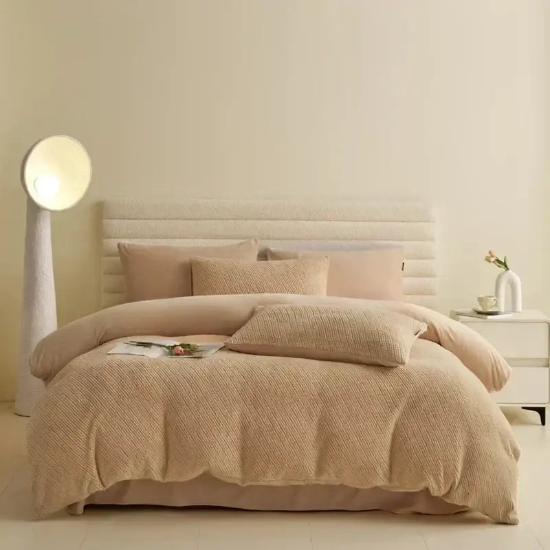 Pink Winter Fleece Bedding Set