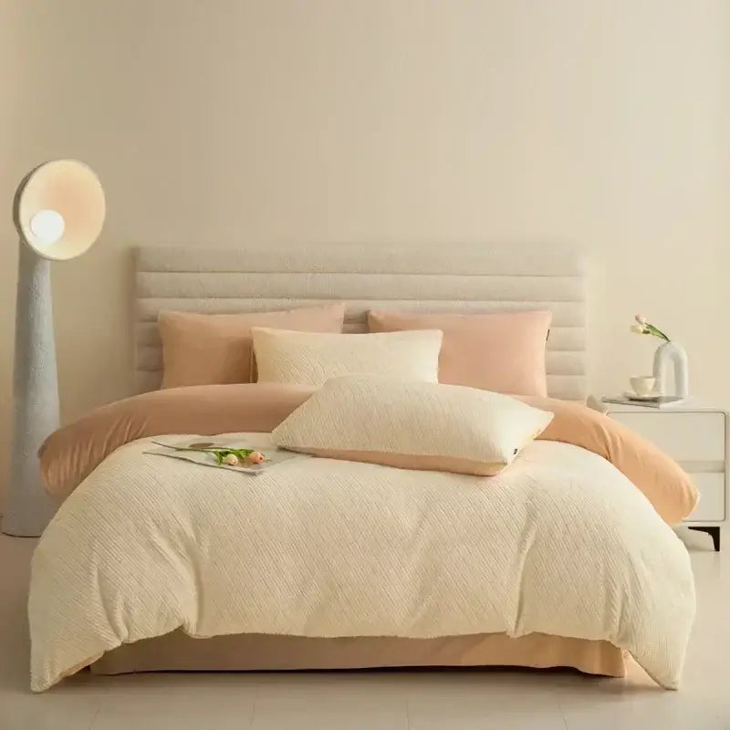 Pink Winter Fleece Bedding Set