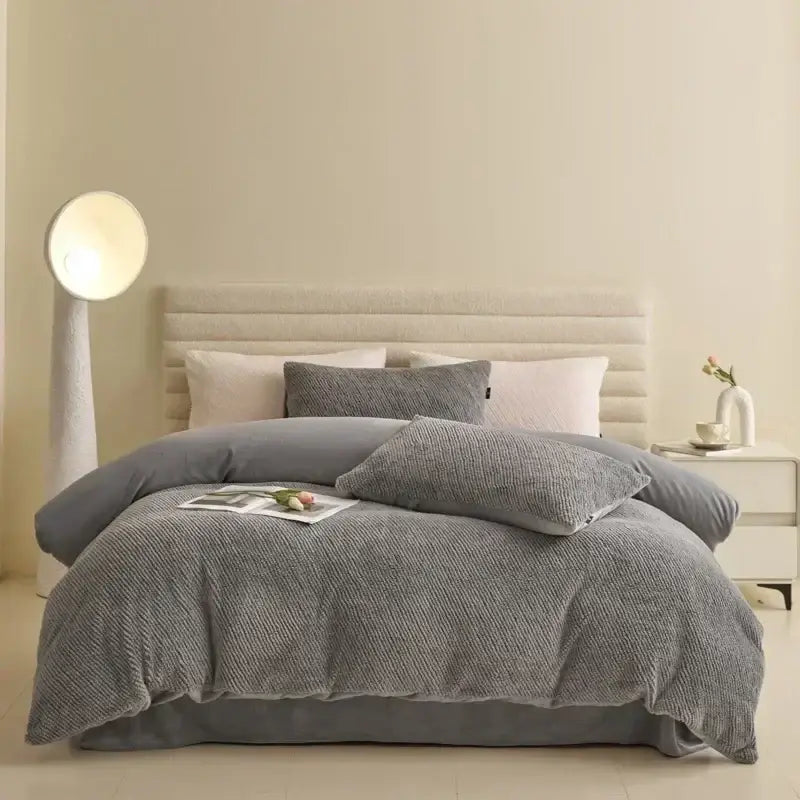 Pink Winter Fleece Bedding Set