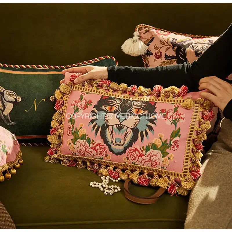 Pink Velvet Cushion Cover