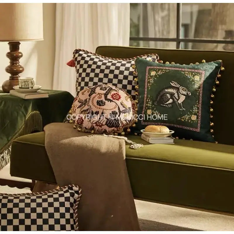 Pink Velvet Cushion Cover