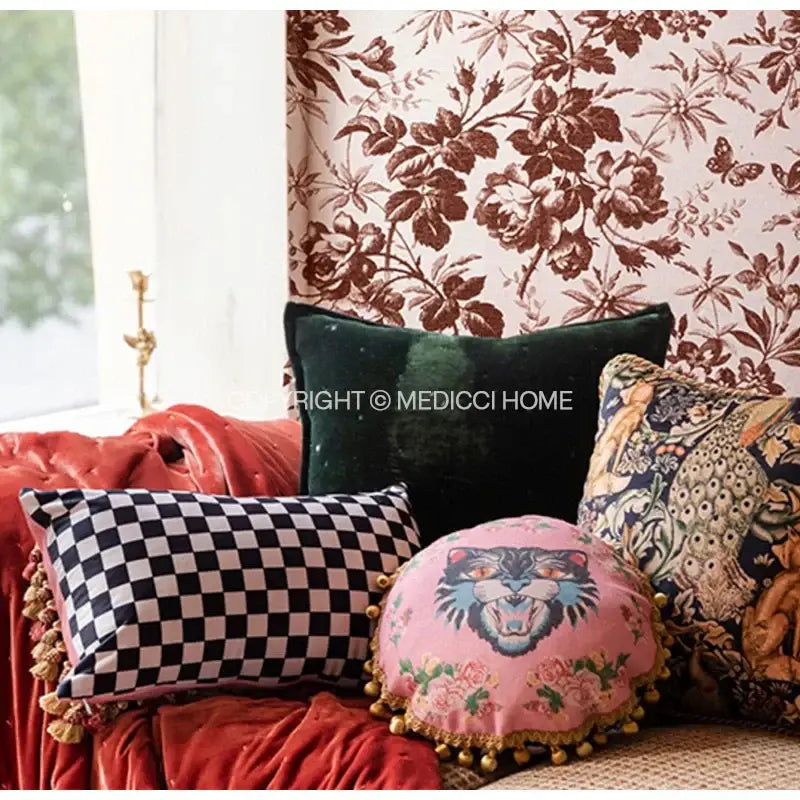 Pink Velvet Cushion Cover