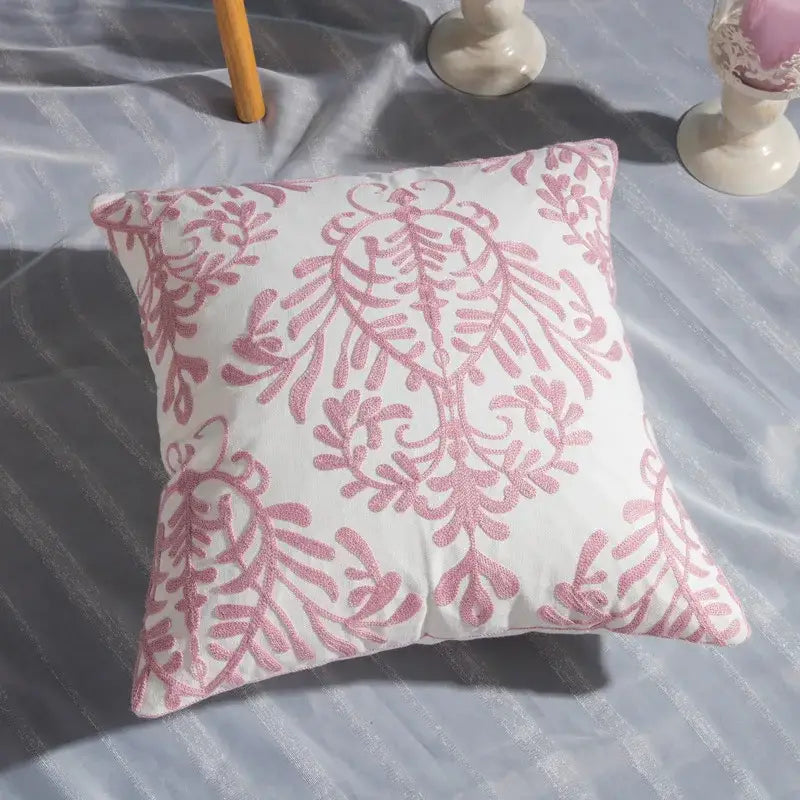 Cotton Embroidered Geometry Pillow