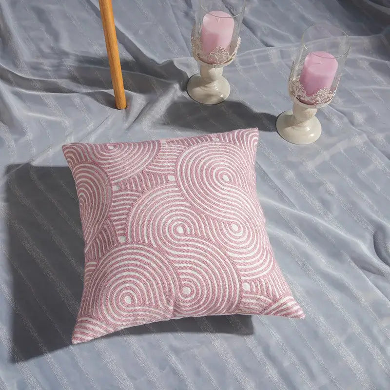 Cotton Embroidered Geometry Pillow