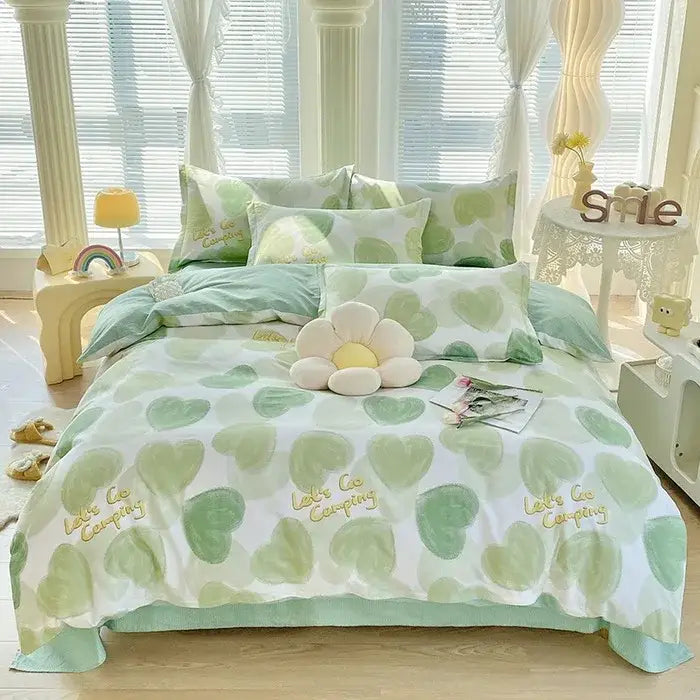 Floral Cotton Bedding Set with Satin Finish