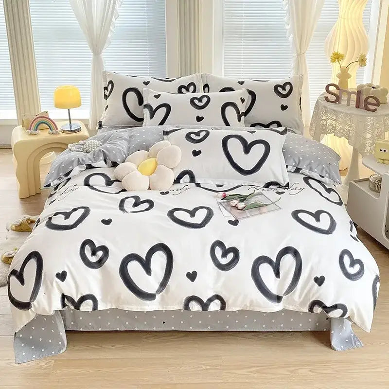 Floral Cotton Bedding Set with Satin Finish