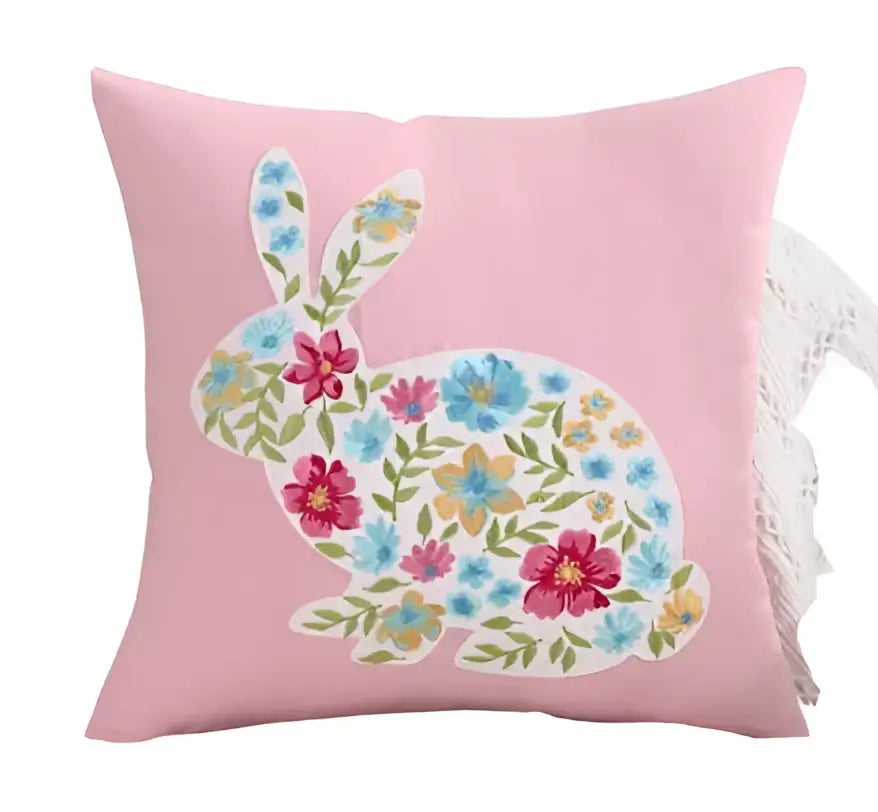Floral Embroidered Cushion Cover