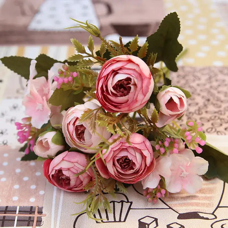Silk Tea Rose Bouquet