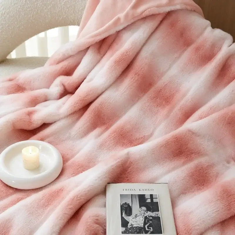 Pink Tie-Dye Fleece Blanket
