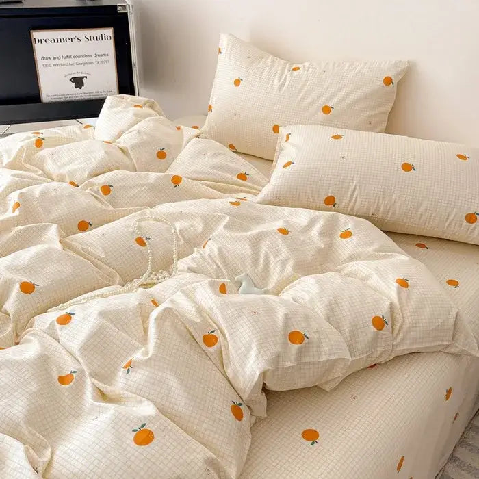 Cream Charcoal Cotton Bedding