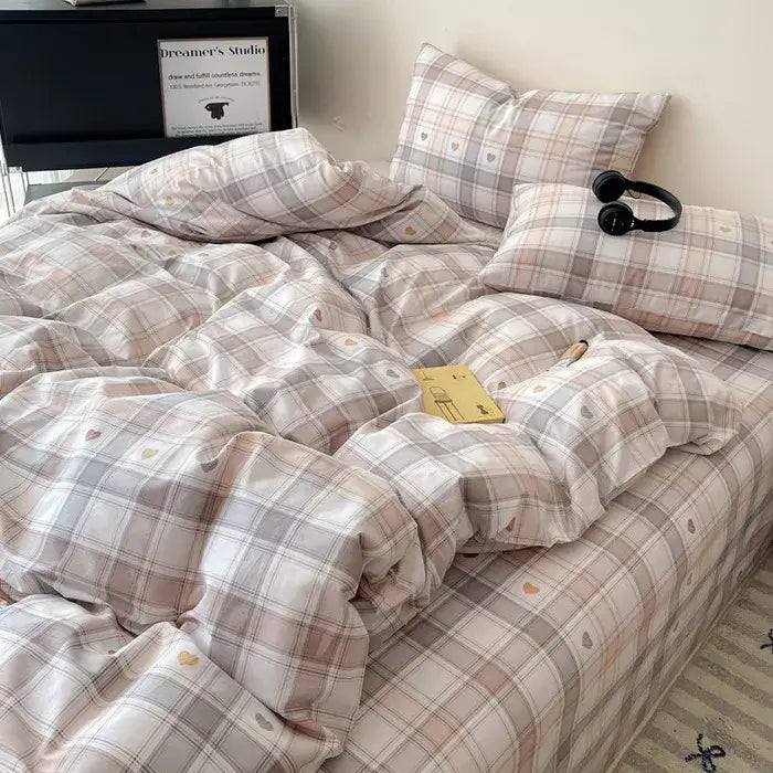 Cream Charcoal Cotton Bedding