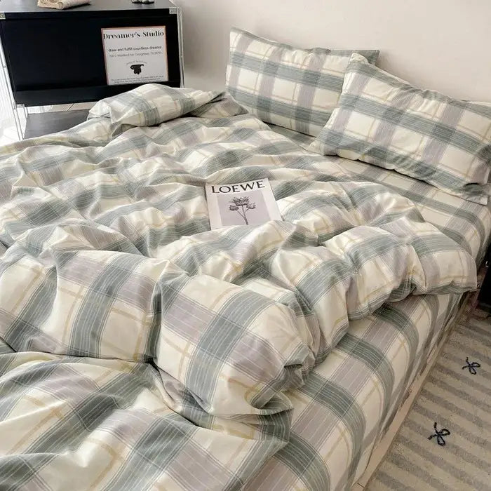 Cream Charcoal Cotton Bedding