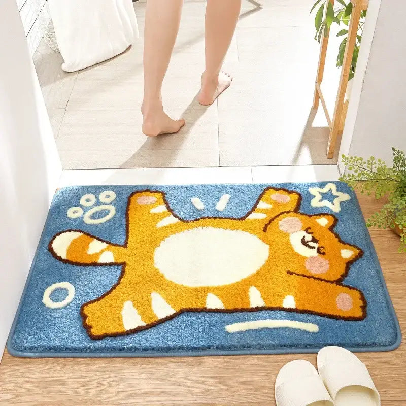 Gray Microfiber Animal Rug