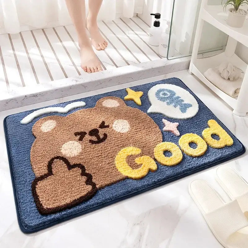 Gray Microfiber Animal Rug