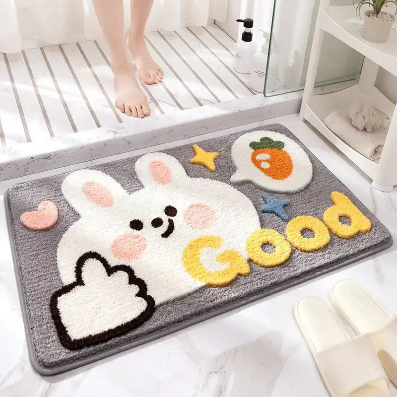 Gray Microfiber Animal Rug