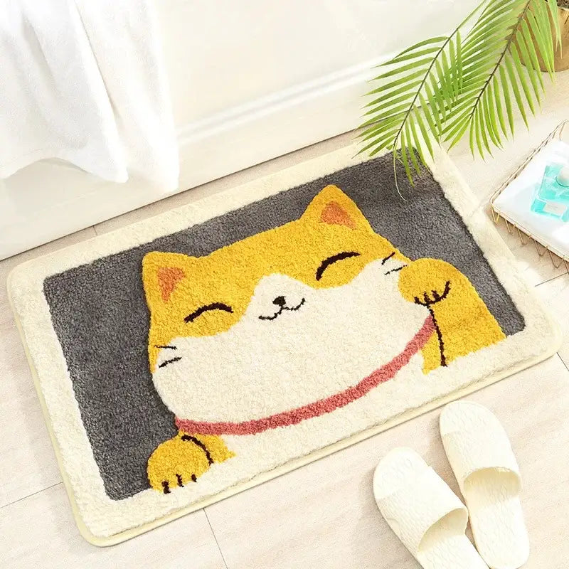 Gray Microfiber Animal Rug