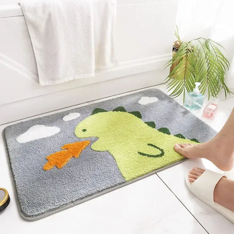 Gray Microfiber Animal Rug