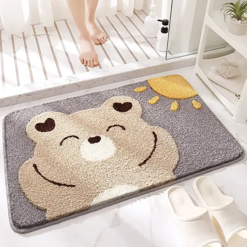 Gray Microfiber Animal Rug
