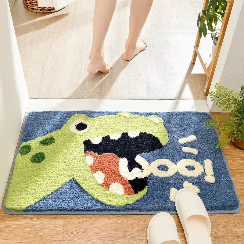 Gray Microfiber Animal Rug