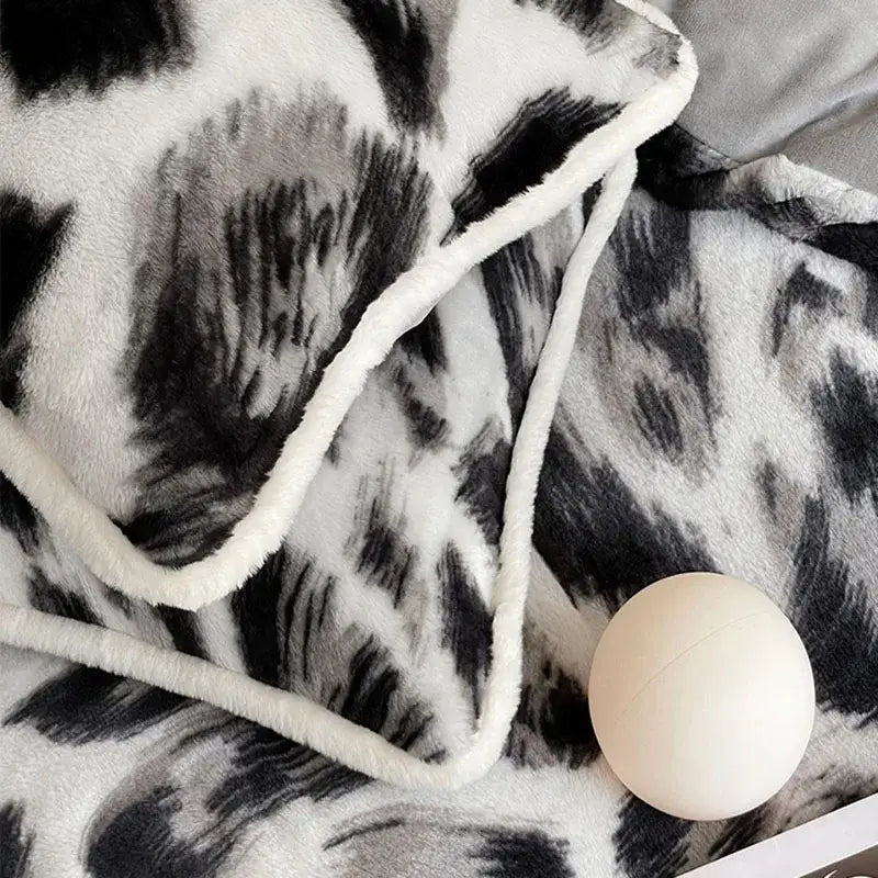 Leopard Rabbit Hair Bed Set