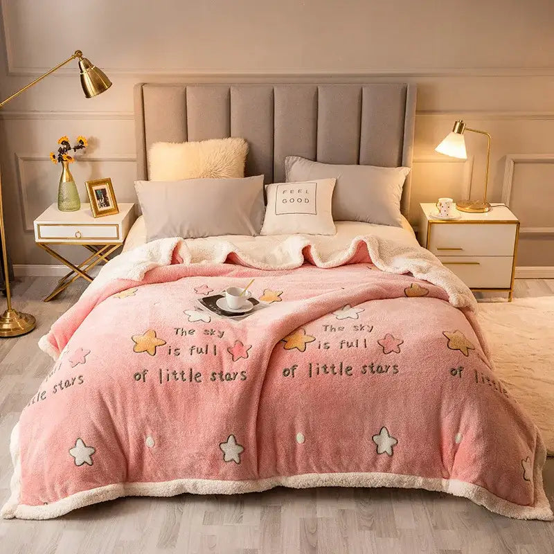 Cream Floral Wool Blanket