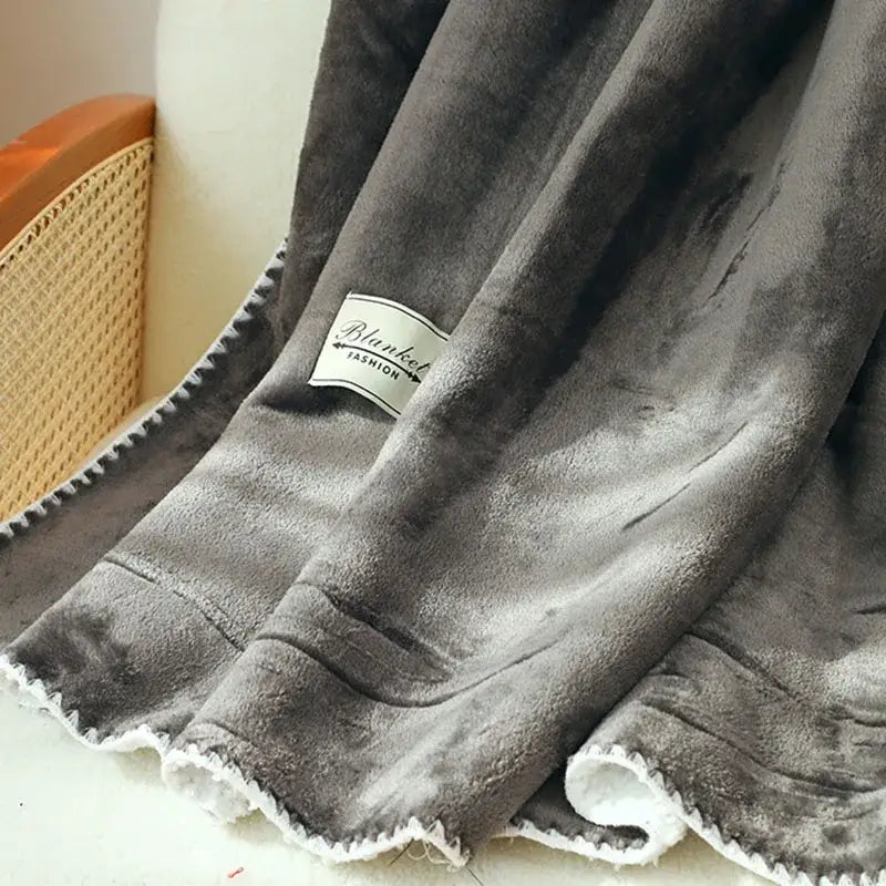 Gray Double-Layer Warm Blanket