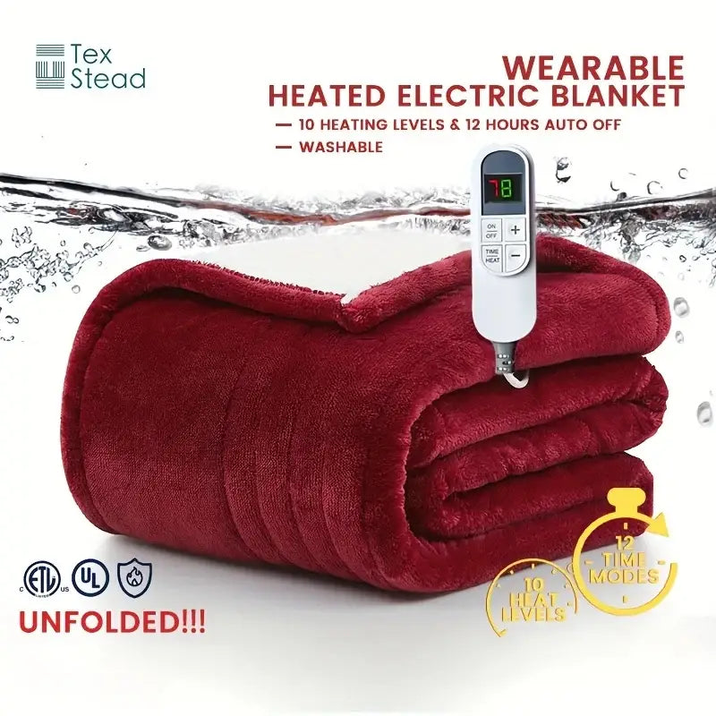 Red Electric Heated Blanket