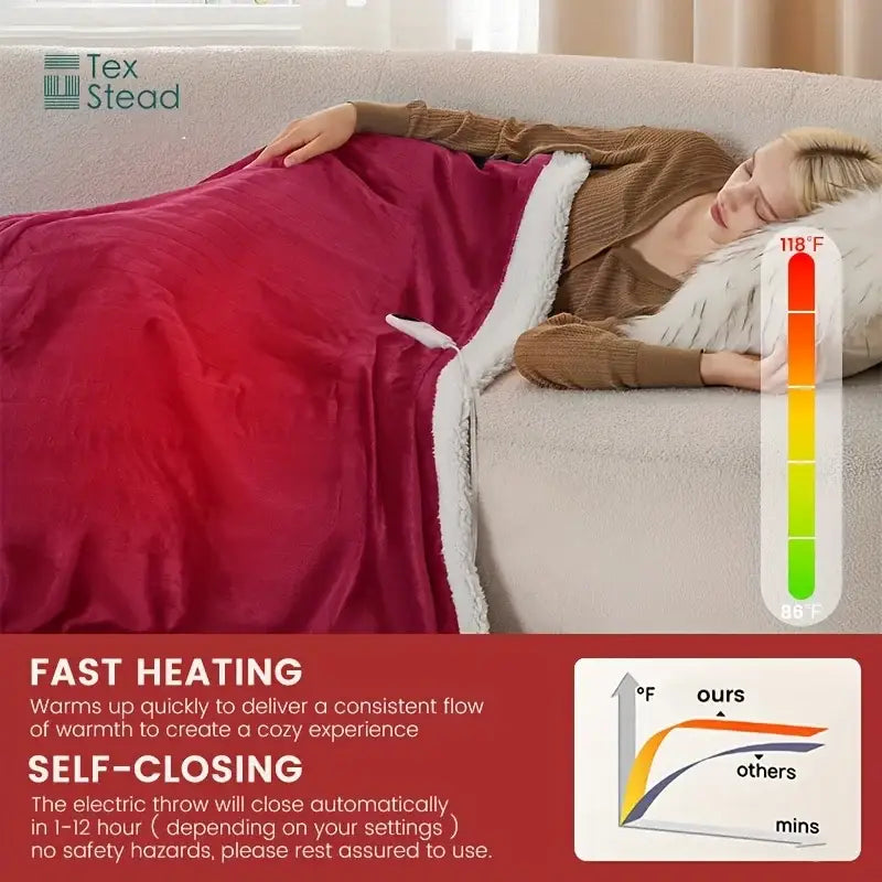 Red Electric Heated Blanket