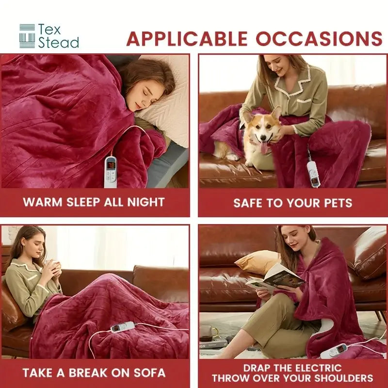 Red Electric Heated Blanket