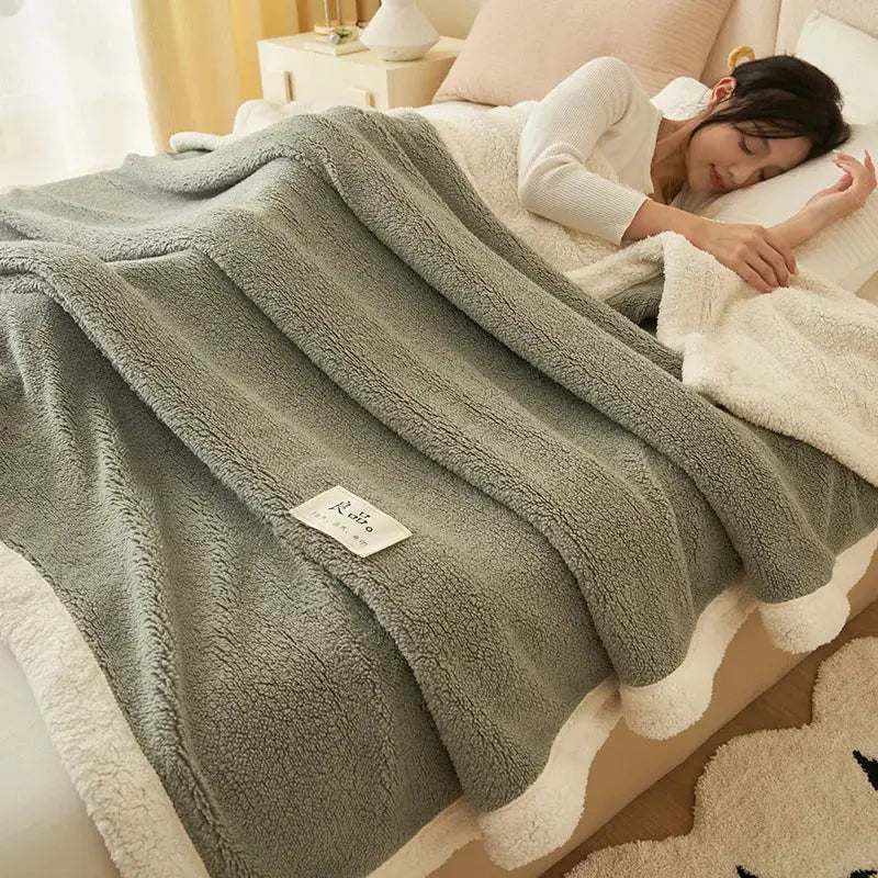Gray Coral Fleece Blanket