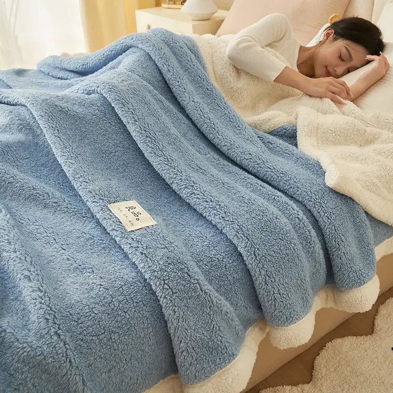 Gray Coral Fleece Blanket