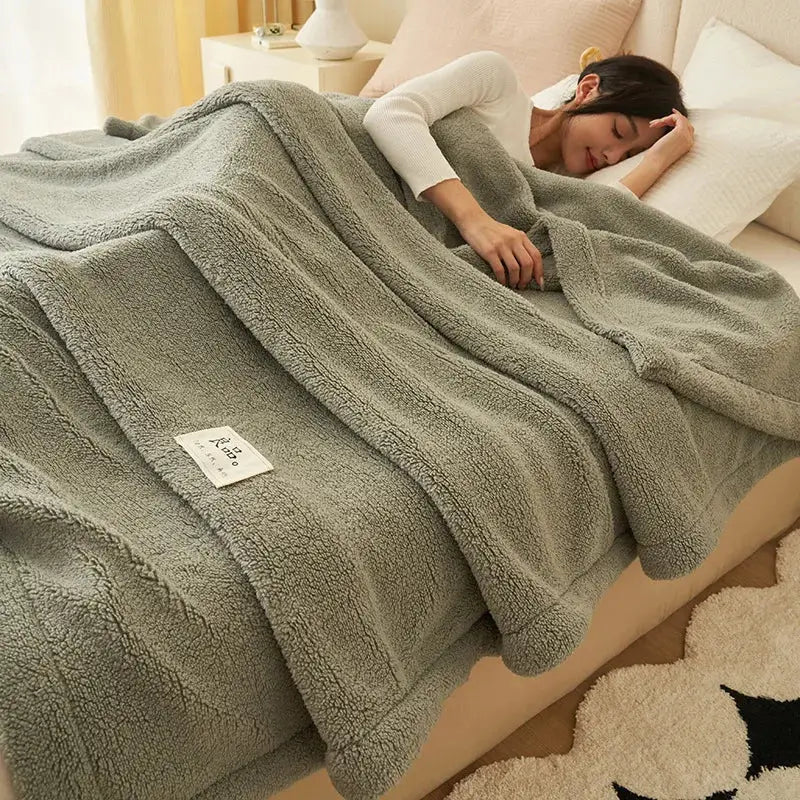 Gray Coral Fleece Blanket
