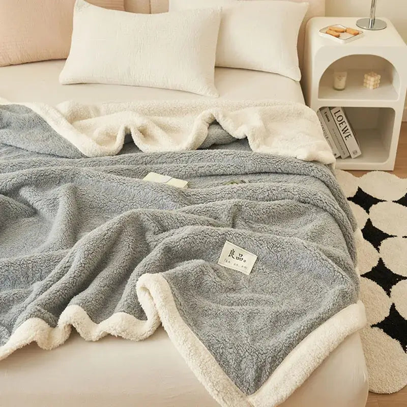 Gray Coral Fleece Blanket