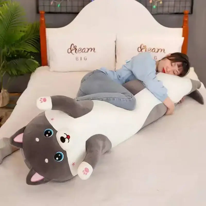 Gray White Body Pillow