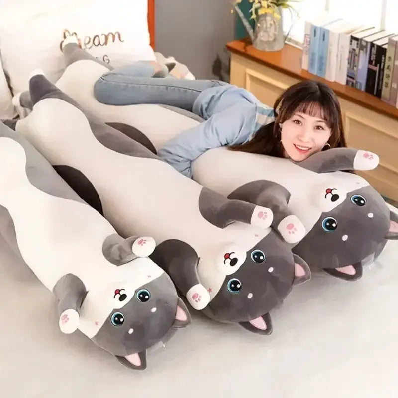 Gray White Body Pillow