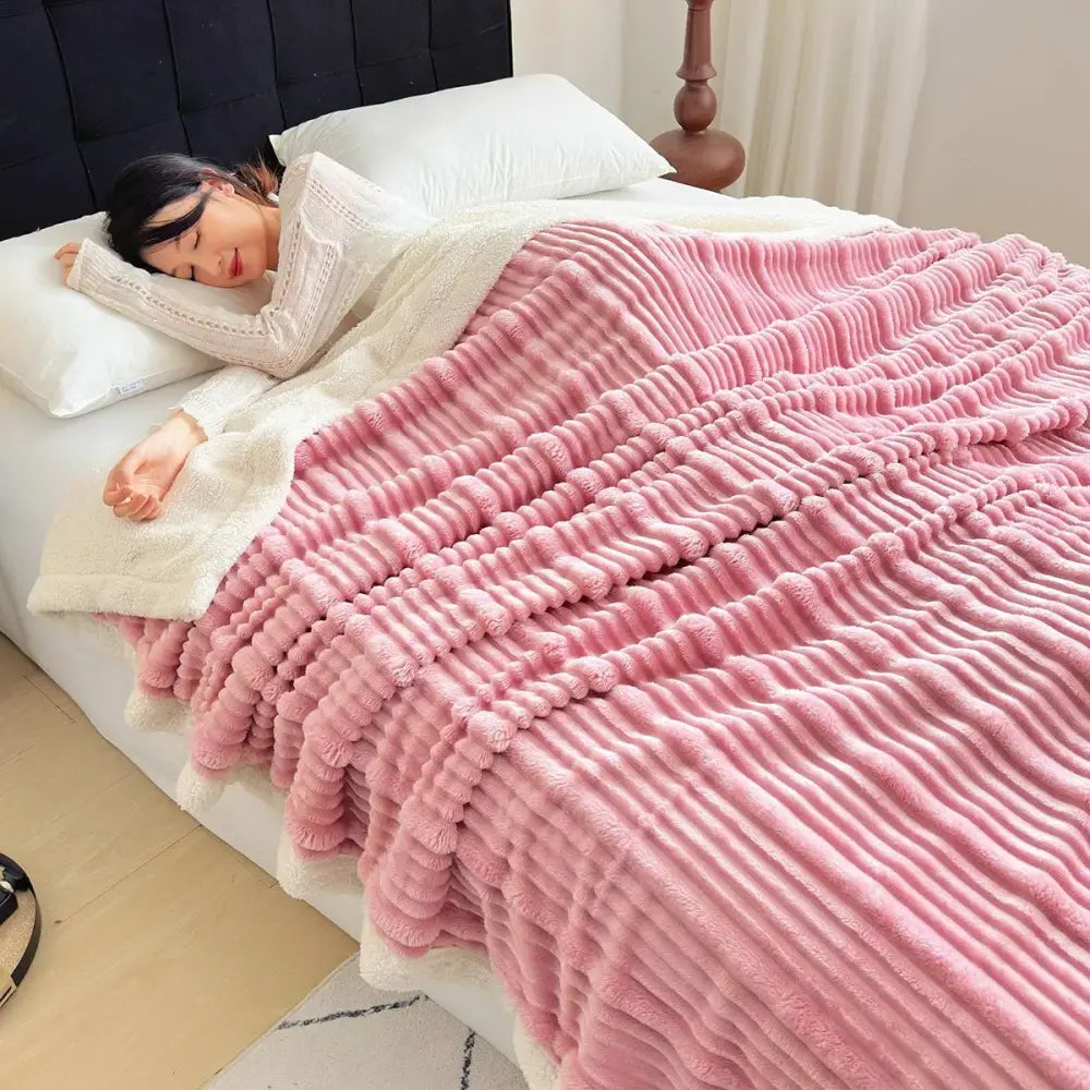 Gray Sherpa Wool Blanket