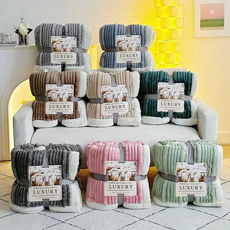 Gray Sherpa Wool Blanket