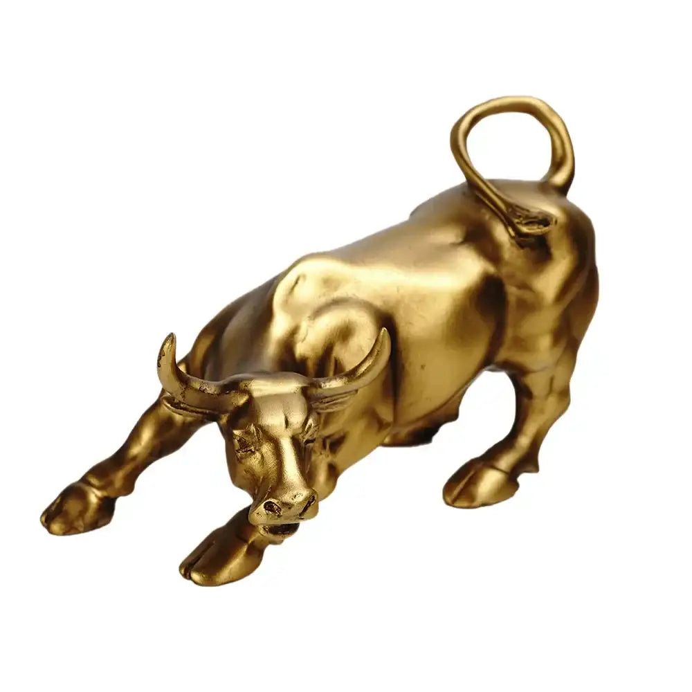 Gold Wall Bull Statue