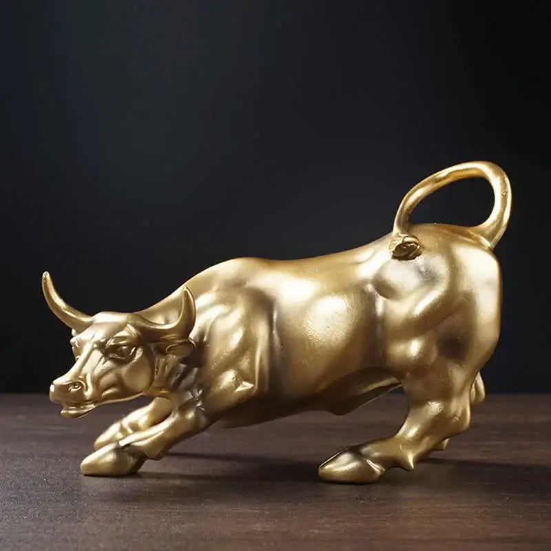Gold Wall Bull Statue