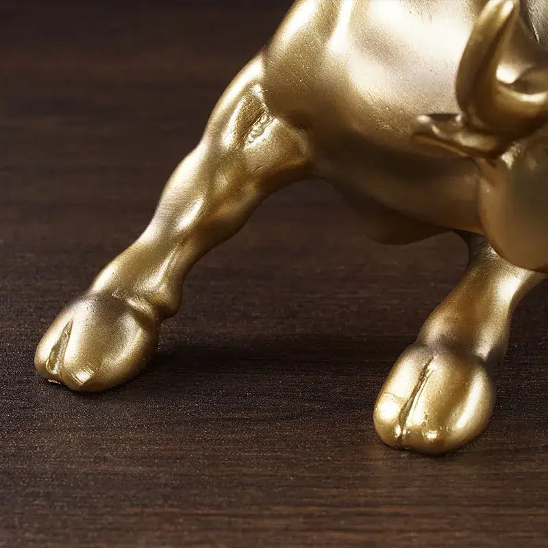 Gold Wall Bull Statue