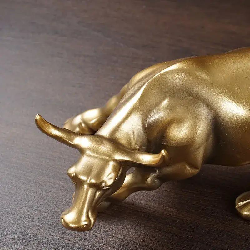 Gold Wall Bull Statue